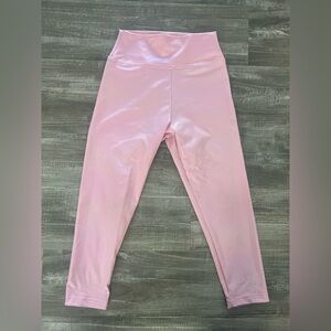 Pink Shiny Metallic Leggings